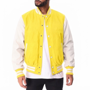 Veste de baseball varsity pour homme de qualité supérieure, personnalisable, avec col montant, broderie sur le devant, coupe-vent et respirante - Product Image 1