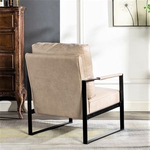 Poltrona Classica Mid-Century Moderna con Robusta Struttura in Metallo Quadrata per Casa, Ufficio o Camera da Letto - Product Image 3