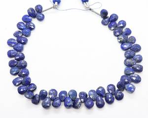 Perles de lapis-lazuli naturel facettées en forme de poire 5,5x7,5 mm, perles de pierre précieuse lapis-lazuli, brin de 8 pouces, perles de lapis-lazuli en forme de poire pour la création de bijoux - Product Image 4