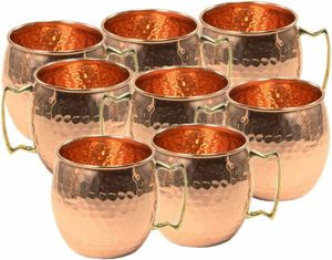 Copper beverage <b>mug</b> collection hammered handmade cocktail cups reusable premium metal serving durable <b>mugs</b> - Product Image 4