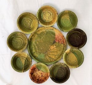 Biodegradable Palm Leaf Traditional <b>Disposable</b> Dinnerware Set Eco Friendly Party <b>Plates</b> and Cutlery with Over 100 Pieces - Product Image 2