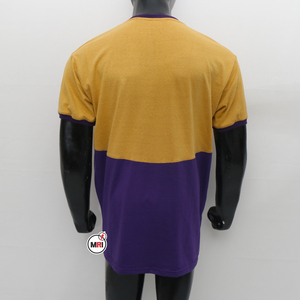 Custom Men's Old <b>Gold</b> for Color Block Front Blank T-<b>Shirt</b> 100% Cotton Crew Neck Casual Streetwear OEM Private Label - Product Image 2