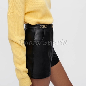 Quick Dry Breathable Women Leather Shorts Hot Selling Premium Quality Women Leather Shorts for Sale in Wholesale - Product Image 3