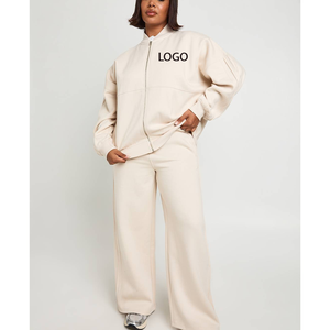 Conjunto Deportivo ODM para Mujer, Tallas Grandes, Suave y Cómodo, de Algodón, Antibacteriano, para Deportes al Aire Libre, Ultra Holgado, con Cierre, Pantalones Anchos, Traje de Entrenamiento - Product Image 1