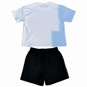 Ensemble t-shirt et short personnalisés avec logo imprimé, style décontracté d'été, 2 pièces pour homme - Product Image 4