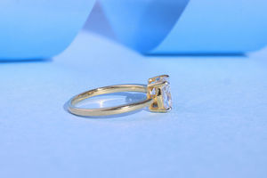 ดาวฝุ่น14K แหวนหมั้นทองเบาะตัดในห้องปฏิบัติการปลูกเพชรอมตะคลาสสิกเป็นมิตรกับสิ่งแวดล้อมสำหรับงานแต่งงาน - Product Image 3