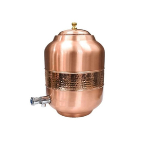 Copper Thermal Cooker With Lid And Tap For Kitchen Use Round Vintage Design Metal Body Copper Water <b>Dispenser</b> - Product Image 1