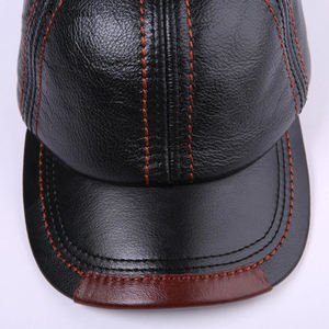 Men Spring Winter Genuine Leather <b>Flat</b> Baseball <b>Caps</b> Male 54-62 cm Customized Size Snapback Golf Hat Reasonable Price - Product Image 5