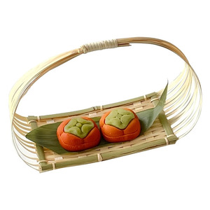 Panier à nourriture esthétique en bambou tressé avec poignée, plateau à dessert, accessoires photo - Macy - Product Image 1