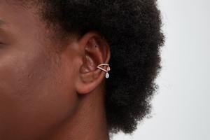 Pendientes de Aro de Oro Sólido de 14K de Lujo con Diamantes Cultivados en Laboratorio en Corte Pera Rosa y Blanco, con Dijes Flotantes, Elegantes para Mujer, Regalo de Boda, Joyería - Product Image 5