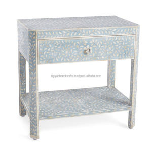 Muebles con incrustaciones de hueso de lujo Mesa auxiliar de estilo moderno para dormitorio o sala de estar para uso doméstico de la India - Product Image 3