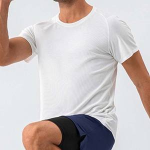 คอลเลคชั่นฤดูใบไม้ผลิ/ฤดูร้อน เสื้อสเวตเตอร์แขนสั้นลำลองผู้ชาย ODM ผ้าฝ้าย 100% เสื้อยืดลาย Space Dye - Product Image 5