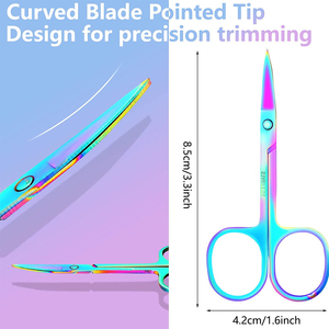 Professional Cuticle Scissors Eyebrow Scissors Stainless Steel Curved Blade Manicure Pedicure Beauty Grooming For Nail - Product Image 2