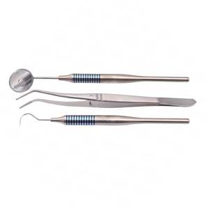 Kit de chirurgie dentaire 10 pièces en étui zippé, comprenant miroir, pinces, détartreur et sonde en acier inoxydable pour procédures diagnostiques, personnalisable - Product Image 3