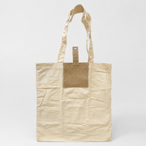 Bolsa de Compras Plegable Personalizada de Lona de Algodón con Solapa de Yute, Bolsa Promocional Reutilizable para Supermercado, Fabricante Mayorista OEM ODM - Product Image 4