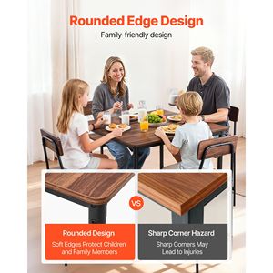 Ensemble de table de bar 5 pièces, table carrée de 35 pouces avec 4 tabourets, design à bords arrondis - Product Image 6