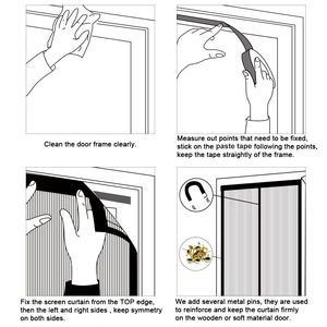 Self-Adhesive Magnetic <b>Mesh</b> Door Curtain 39x82 Hands-Free Fly <b>Mesh</b> <b>Screen</b> Anti-Mosquito Bugs Window <b>Screen</b> - Product Image 5