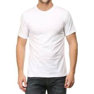 T-shirt blanc en coton grande taille pour hommes, oversize à manches courtes, séchage rapide, logo brodé personnalisé, motif décontracté à carreaux vierge - Product Image 4