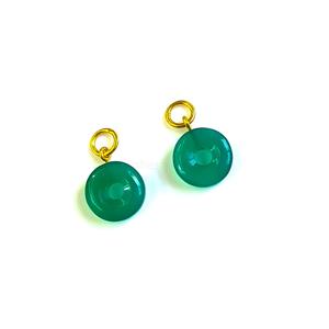 Colgante de Piedra Preciosa Tallada en Forma de Donut de Ónix Verde Natural de 15 mm, Chapado en Oro, Colgante de Piedra de Ónix Natural para Fabricación de Joyas - Product Image 5