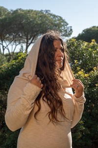 ชุดเดรสผ้าฝ้ายคอวีมีฮู้ด สไตล์โบฮีเมียน แนวเอลฟ์ ชุดเดรสแฟรี่มีฮู้ดสำหรับผู้หญิง ชุดสำหรับงานเทศกาล แรงบันดาลใจจากป่าไม้ - Product Image 4