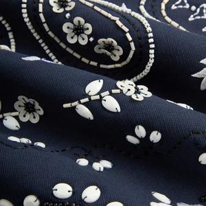 Custom <b>Navy</b> Blue Paisley Print <b>Hoodie</b> Unisex Pullover Sweatshirt Streetwear Adjustable Drawstring Kangaroo Pocket - Product Image 6