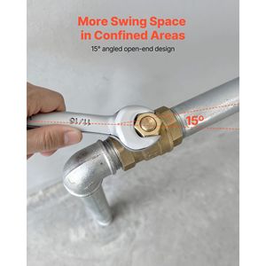 Set di chiavi a bussola a 12 punte SAE/metriche da 32 pezzi, chiavi combinate angolate a 15 gradi con estremità aperta, in rotolo - Product Image 4