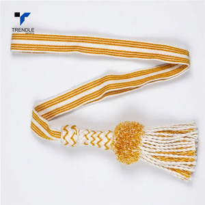 Adorno de Borlas Tejidas a Rayas Blancas y Naranjas de Trendle Sports, Decoración para Prendas, Adorno Artesanal Duradero - Product Image 6
