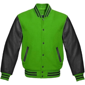 Veste de baseball varsity pour homme sur mesure de haute qualité, vente en gros, manches en satin uni, tissu d'hiver - Product Image 6