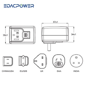 MAX. EA1012BVRT 9~11V 12W 1.33A AC/DC Interchangeable Power <b>Adapters</b> Plug-In Connection for ITE Use - Product Image 2