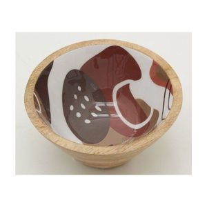Vente en gros de bols à servir en bois de mangue imprimés de papillons, bols à fruits décoratifs, ustensiles de cuisine durables, bols à salade ronds en bois - Product Image 3