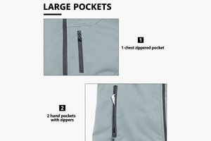 Gilet réfléchissant coupe-vent léger pour homme, sans col, fermeture éclair, couleur unie, vêtement d'extérieur décontracté, idéal pour l'été, 100 % polyester - Product Image 3