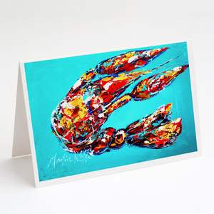 Lucy l'écrevisse en bleu cartes de voeux paquet de 8 capricieux A7 taille 5x7 cartes vierges avec enveloppes nouveau - Product Image 1