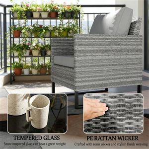 Three-Piece Terrace or <b>Garden</b> <b>Set</b> in Gray for Tavern Outings - Product Image 3