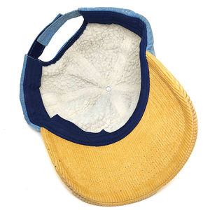 OEM Custom Logo Men High Quality 6 Panel <b>Plain</b> Blank Corduroy Denim Dad Hat Curved Brim Baseball <b>Cap</b> - Product Image 5