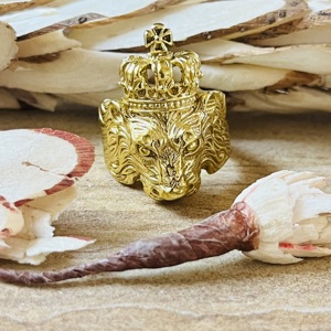 Latest Classic Trendy Lion <b>Rings</b> Gothic Brass <b>Ring</b> Men 18k Gold Plated <b>Chunky</b> Crown Animal Band Statement <b>Ring</b> Wholesale/OEM/ODM - Product Image 1