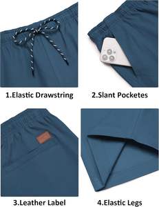 Pantalones Cortos Bermuda Versátiles y Cómodos para Hombre, Tela de Algodón, Transpirables, Suaves, Elásticos, Casuales, para Verano, Playa, Deportes, Gimnasio, Running y Estilo de Vida - Product Image 5