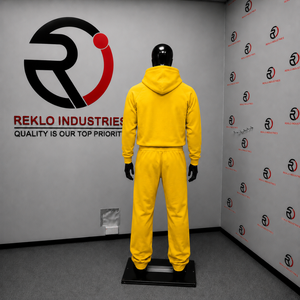 <b>Yellow</b> Oversized <b>Hoodie</b> Tracksuit Set Men Custom Streetwear Pullover Sweatshirt Wide Leg Snap Button Pants Wholesale Sportswear - Product Image 4