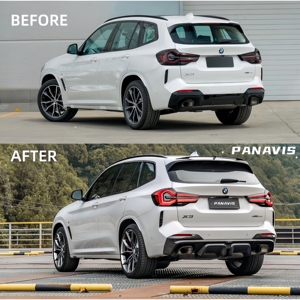 Difusor de Parachoques Trasero de Fibra de Carbono Estilo Extendido PANAVIS para BMW X3 LCI G01 2022-2024 - Product Image 2