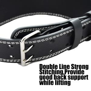 Red Leather <b>Weight</b> <b>Lifting</b> <b>Belt</b> Adjustable Waist Support for Strength Training Unisex Buckle Closure - Product Image 4