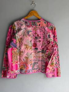 Chaqueta Acolchada de Algodón con Parches Estilo Bohemio para Mujer, Cuello en V, Botones al Frente, Prenda Exterior Informal, Manga Larga, Bolsillos con Parches, para Todas las Temporadas - Product Image 6