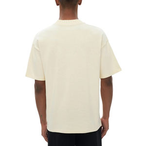 T-shirts à col rond en coton 100% de qualité supérieure, personnalisables avec logo, tricotés, poids lourd, 300 grammes, coupe ample et oversize pour hommes - Product Image 2