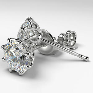 Boucles d'oreilles clous en or blanc 14 carats avec diamant de laboratoire, luxe, 3 mm, D VS1 certifié, taille brillant rond, solitaires à percer - Product Image 3