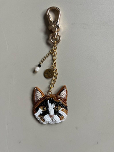 Porte-clés personnalisé avec portrait d'animal en perles, pendentifs et breloques commémoratifs pour animaux de compagnie, porte-clés photo brodé pour les amoureux des animaux - Product Image 4