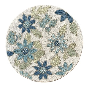 Set de table perlé en perles de rocaille pour intérieurs modernes, fait main, broderie de perles de rocaille en verre, pour table à manger - Product Image 2