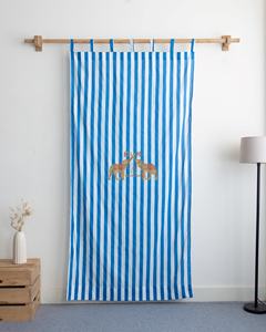 Fabricant indien, rideaux en coton imprimé rayé 100% pur, faits à la main, impression personnalisée, pour la décoration des fenêtres du salon - Product Image 4