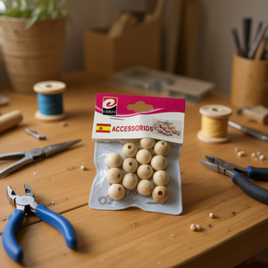 Cuentas de Madera Natural de 18 mm, Artículos de Cuentas y Surtidos de Cuentas, Categoría de Producto - Product Image 3