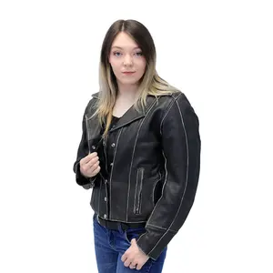 Sexy Attractive Slim Fit 100% Original Leather Jacket Distressed Motorcycle & Auto Leather Jacket Best Supplier Lambskin Jacket