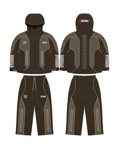 Conjunto Deportivo BNO STUDIOS, Sudadera con Capucha de Manga Larga, Transpirable, de Poliéster, Unisex para Adultos, Color Sólido Otoñal, Estampado por Sublimación - Product Image 4