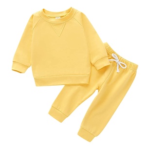 Orange Kids Hoodie and <b>Pants</b> Set Cotton Fleece Unisex Wholesale Custom Children Tracksuits Kids 2 Piece - Product Image 4