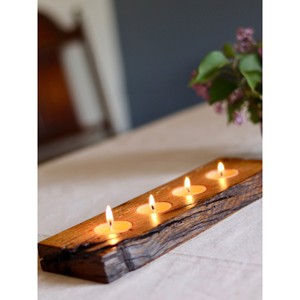 Juego de Portavelas de Madera de Pino Reciclada |   Artesanía Rústica al por Mayor |   Aqdus Saleem - Product Image 2